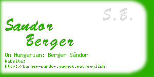 sandor berger business card
